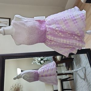 Size 10 lilac polka dot 2 pc prom/pageant cocktail dress NWT Tony Bowls